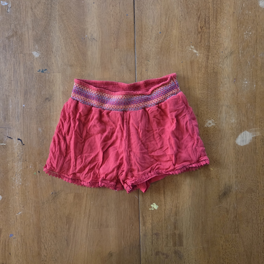 Wonder Nation Kids Red Shorts with Embroidered Waistband